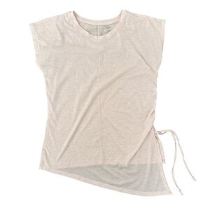 EUC Pale Light Pink Side-Tie Women's Asymmetrical T Shirt Size Medium